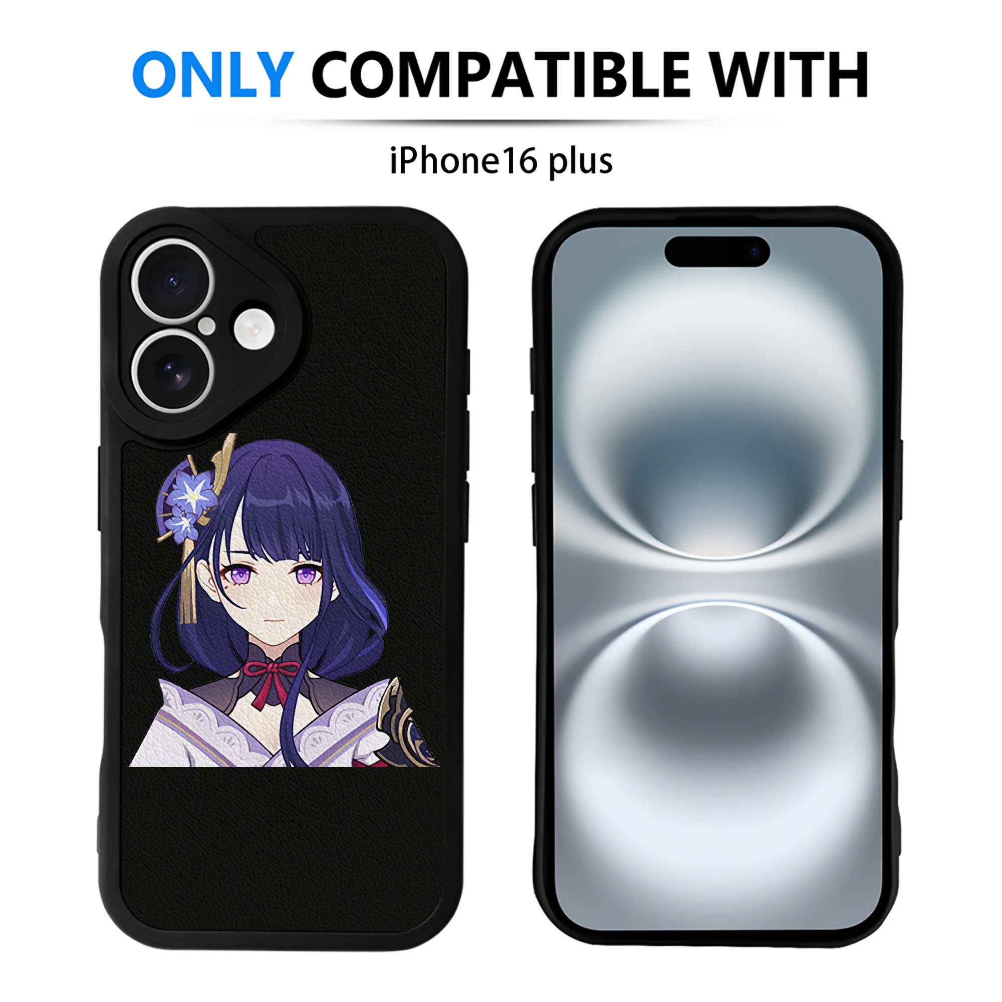 げんし神 雷電将軍 らいでんしょうぐん genshin Raiden Shogun 【iPhone 16シリーズ対応】シリコンスマホケース（レザー調） 材質：シリコン